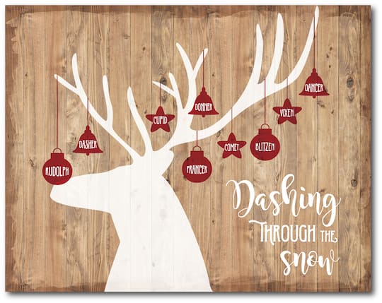 Courtside Market® Dashing Through the Snow Gallery-Wrapped Canvas Wall Art | 20" x 24" | Michaels®